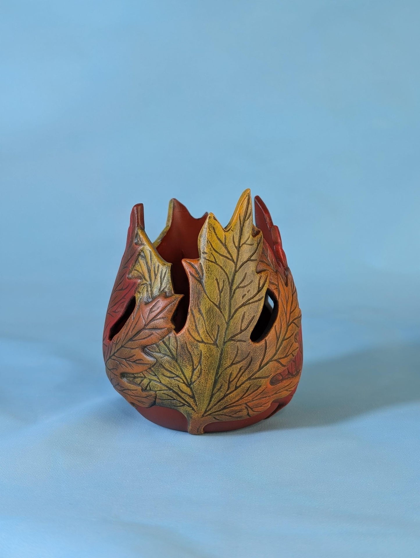 Ceramic Maple Leaf Candle Holder: Autumn Wedding Centerpiece | Fall Decor for Tables & Celebrations