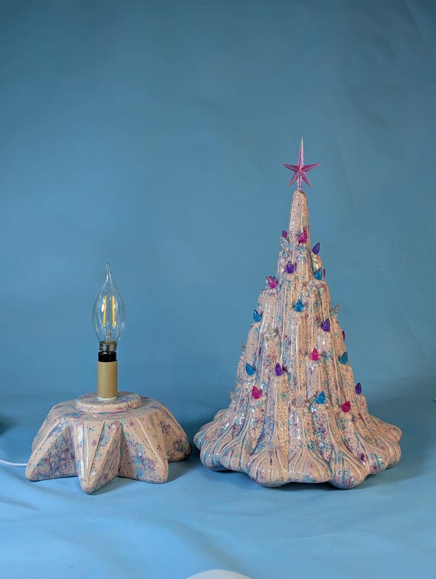 Enchanting Pink Illuminated Fairy Pixie Lava Tree - Large Magical Woodland Decor, Ready to Ship