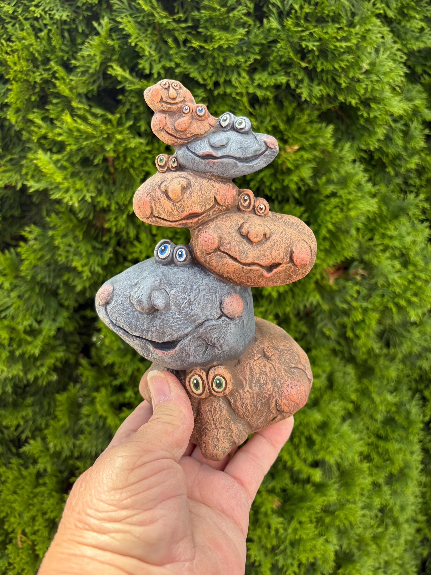 Stack of Stones - Yard Art - Garden Decor - Gifts under 25 - Outdoor decor - Rock Art - Stack of rocks - Pile of Pebbles - Gift for him - Teresa's Ceramics