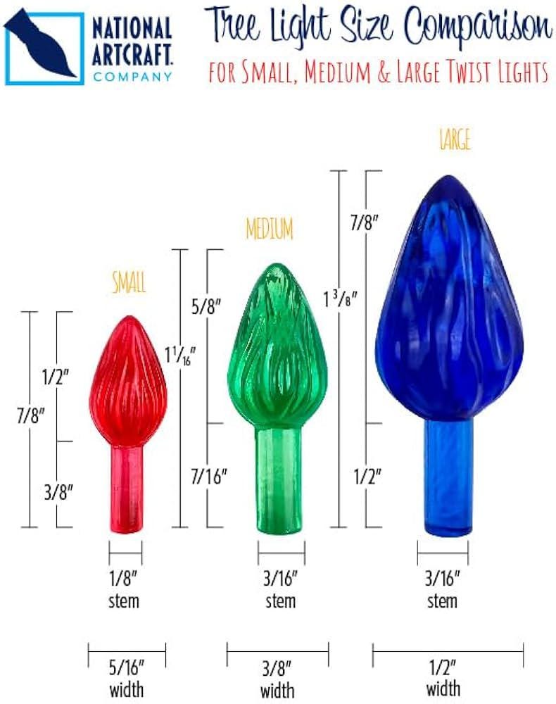 Medium Twist Lights for Ceramic Christmas Trees - 25 Replacement Bulbs for Holiday Decorations - Teresa's Ceramics