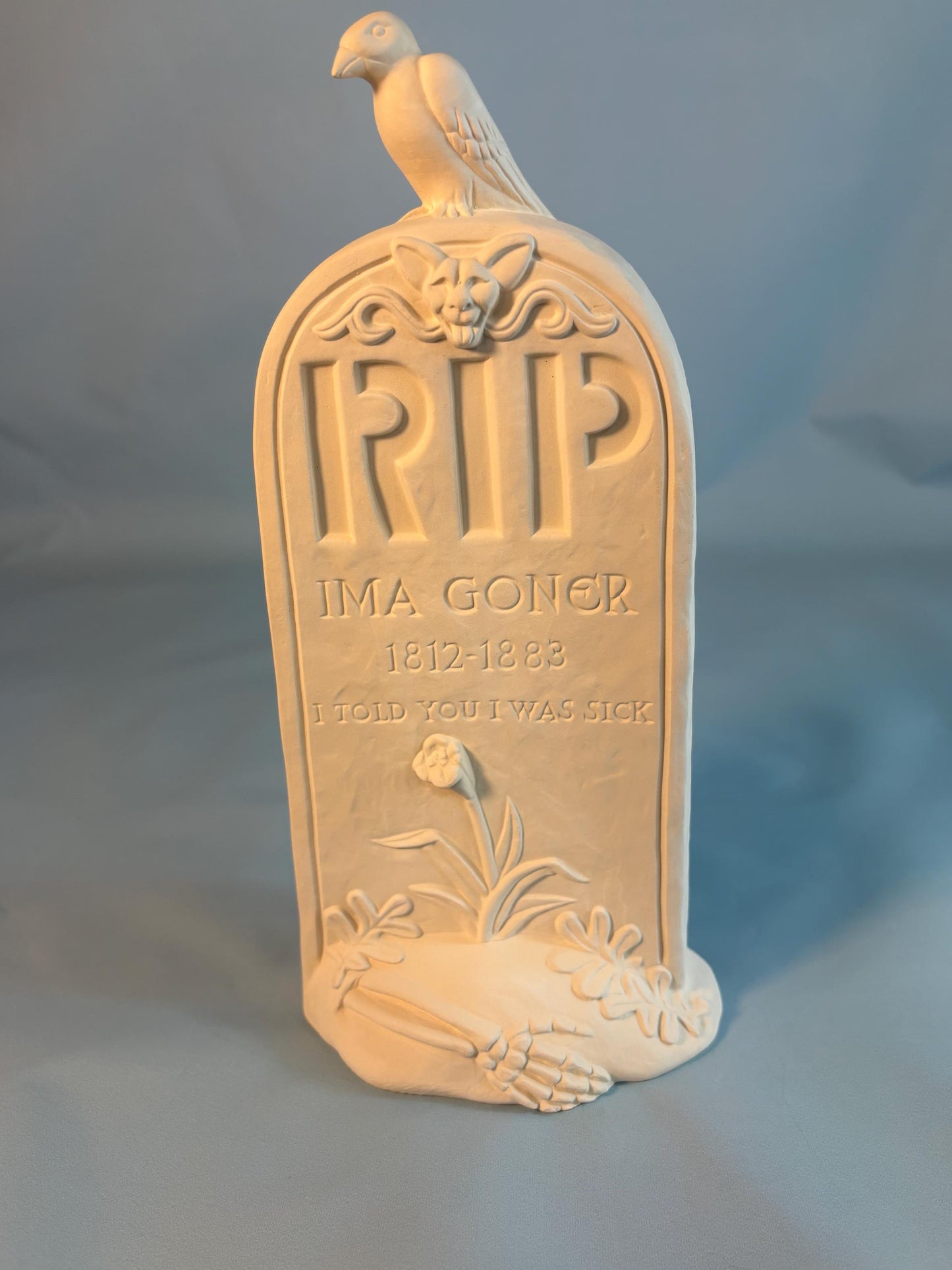 Ceramic Bisque Headstone - Ready to paint Tombstone