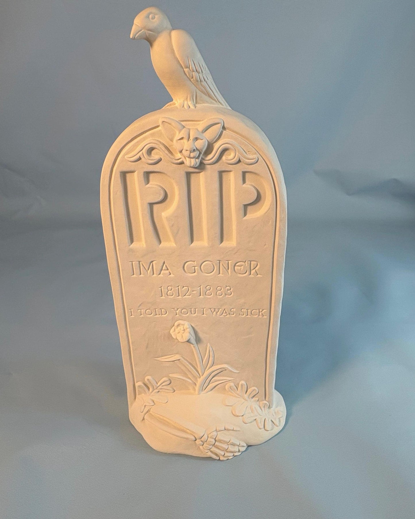 Ceramic Bisque Headstone - Ready to paint Tombstone