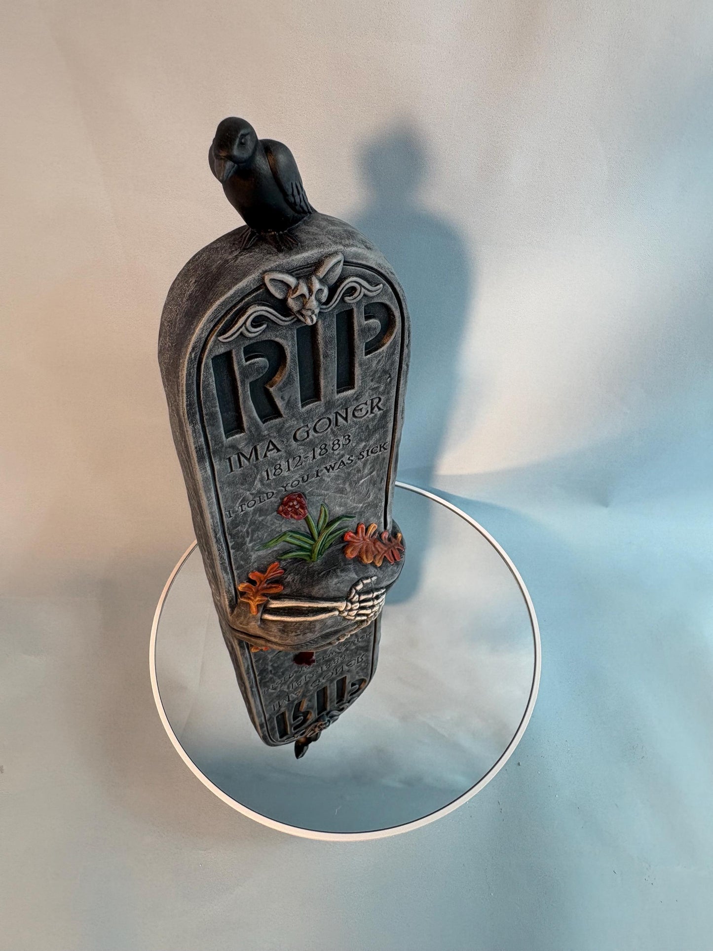 Headstone Halloween Decoration- Ceramic Grave Marker - Spooky Decor