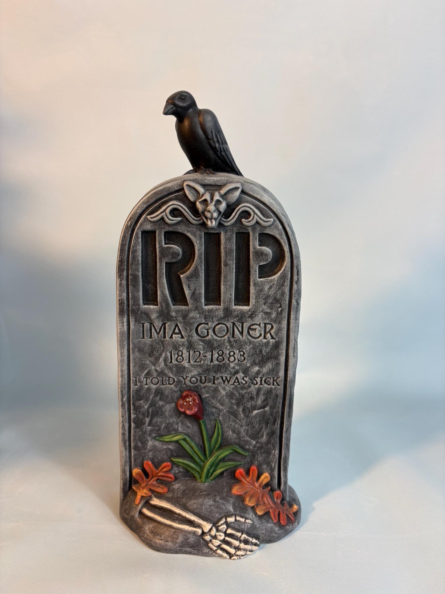 Headstone Halloween Decoration- Ceramic Grave Marker - Spooky Decor