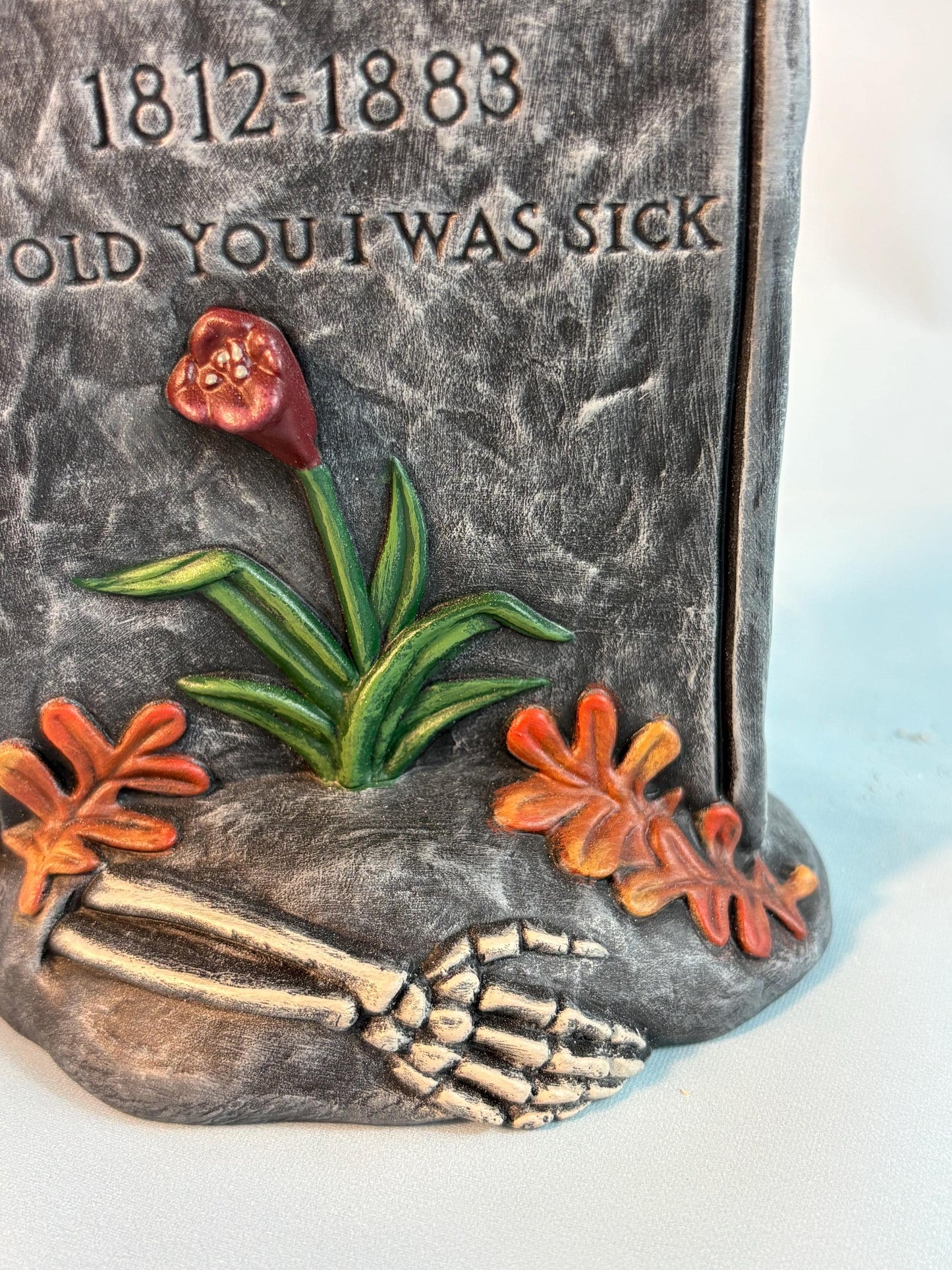 Headstone Halloween Decoration- Ceramic Grave Marker - Spooky Decor