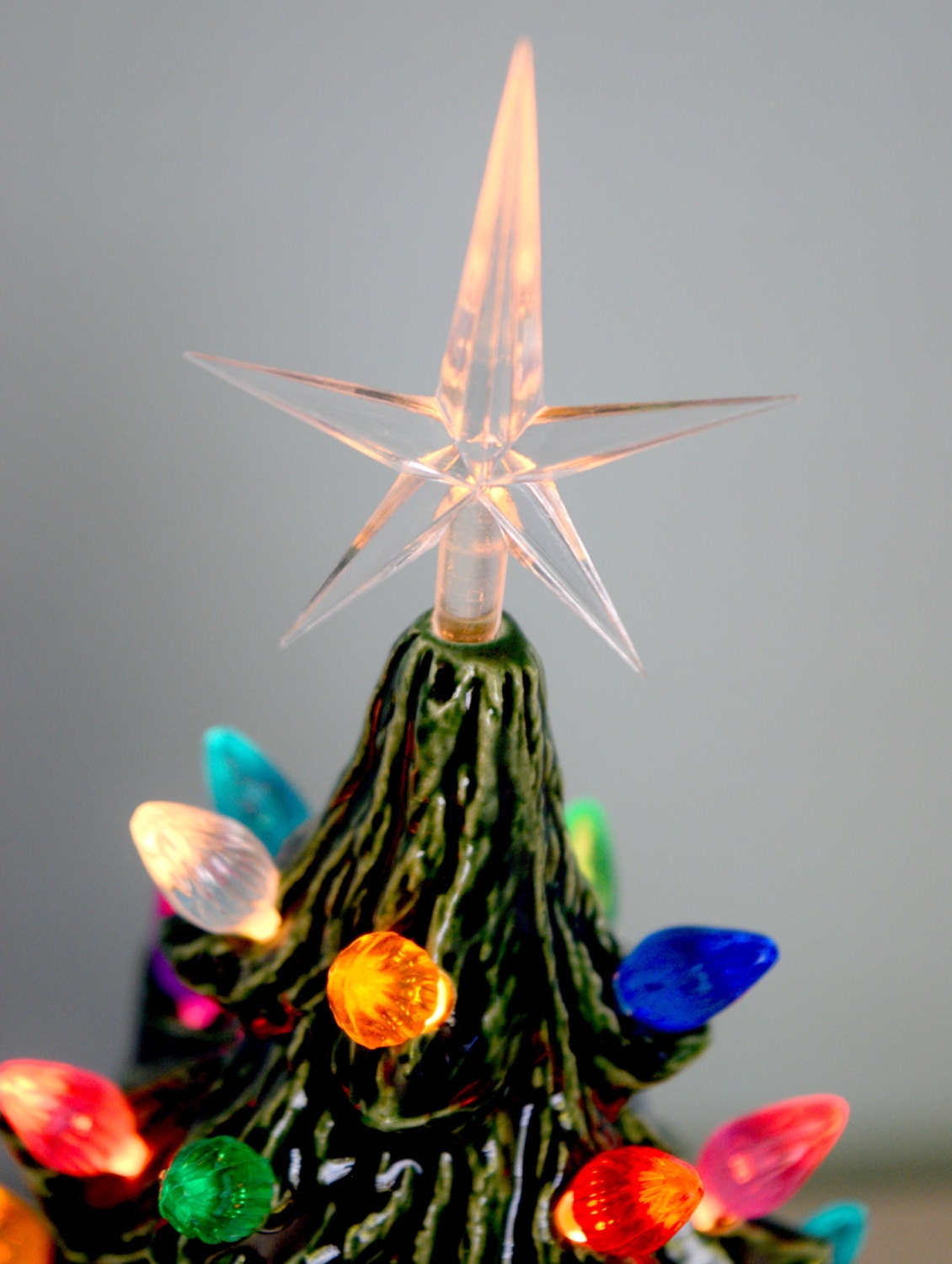 Vintage Ceramic Christmas Tree Set: Miniature Holiday Decorations for Festive Home Decor