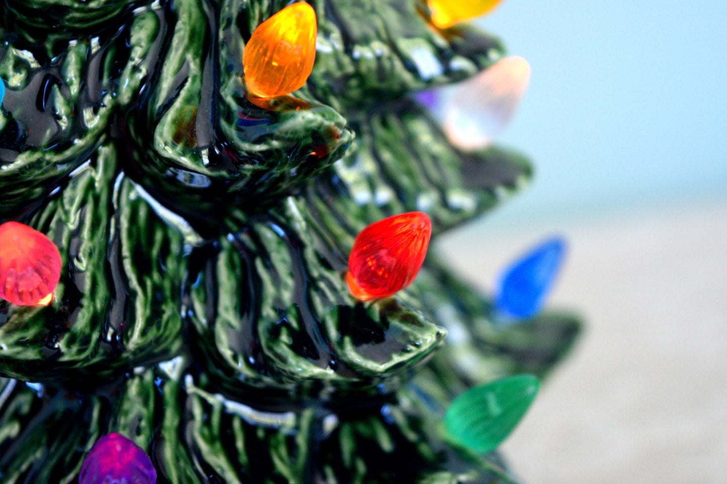 Vintage Ceramic Christmas Tree Set: Miniature Holiday Decorations for Festive Home Decor