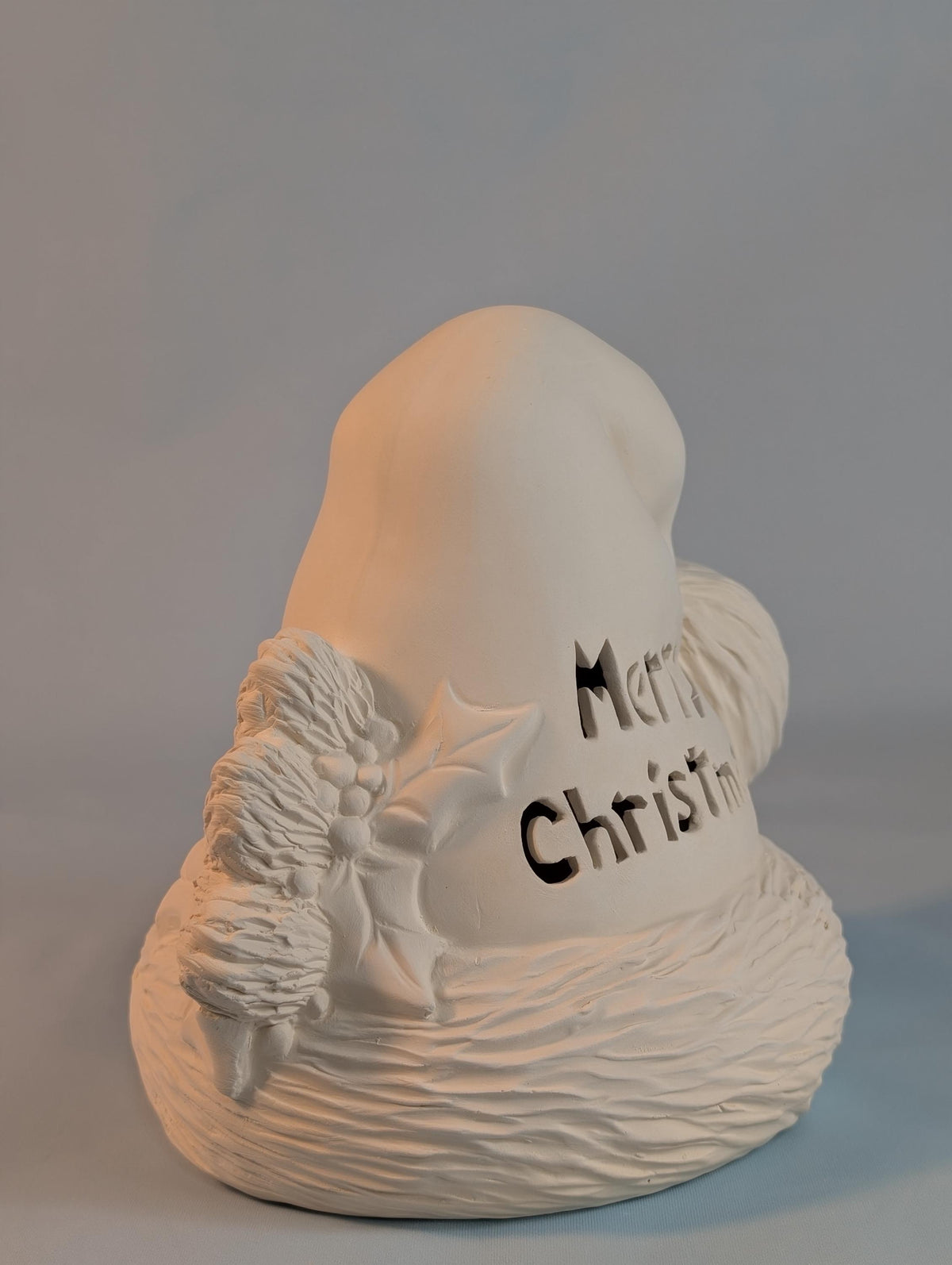 Unpainted 7 in Ceramic Santa Hat | DIY Light-Up Merry Christmas Bisque | Holiday Paint Kit