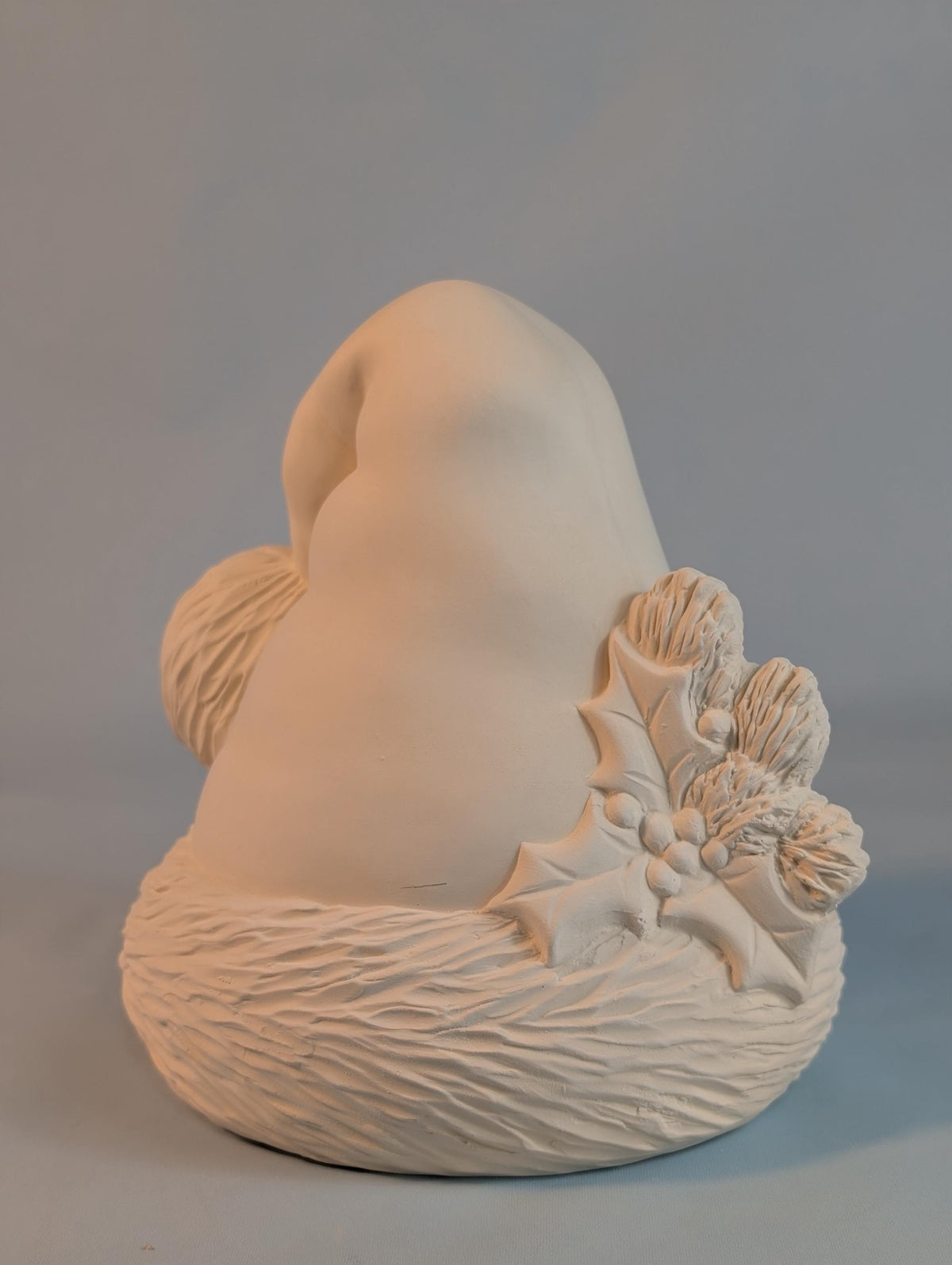 Unpainted 7 in Ceramic Santa Hat | DIY Light-Up Merry Christmas Bisque | Holiday Paint Kit