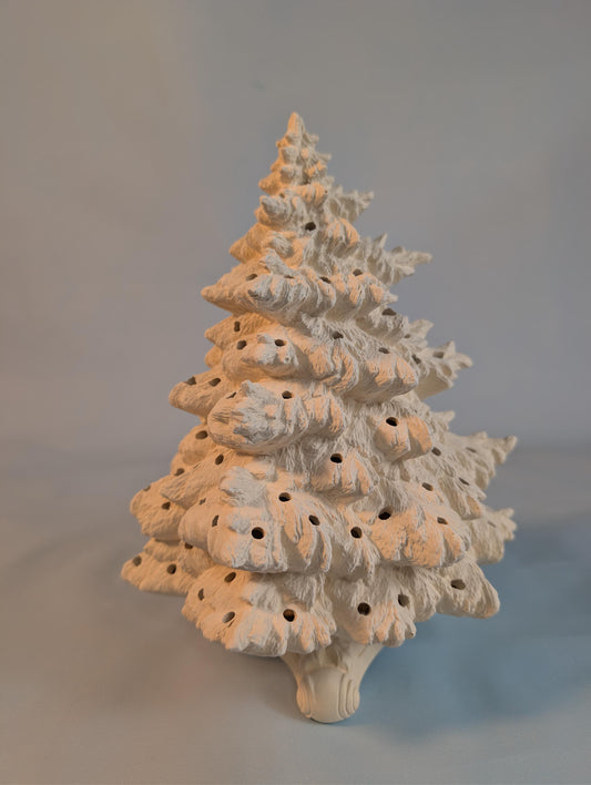 Unpainted 8.75 inch Nowell Fraser Fir Ceramic Christmas Tree | DIY Vintage Holiday Decor