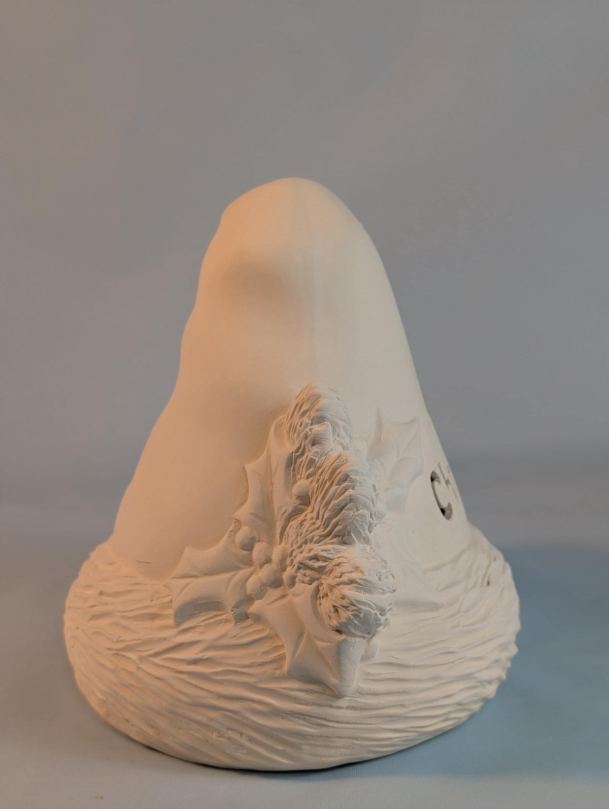 Unpainted 7 in Ceramic Santa Hat | DIY Light-Up Merry Christmas Bisque | Holiday Paint Kit