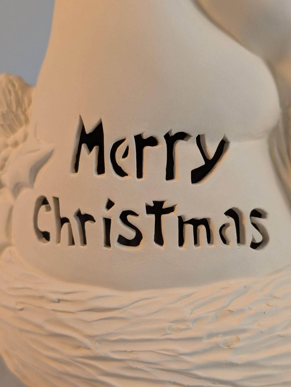 Unpainted 7 in Ceramic Santa Hat | DIY Light-Up Merry Christmas Bisque | Holiday Paint Kit
