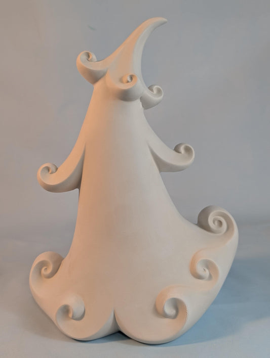 Unpainted 11 in Ceramic Mayco Jolly Tree | Whimsical DIY Christmas Tree Bisque | Holiday Paint Kit