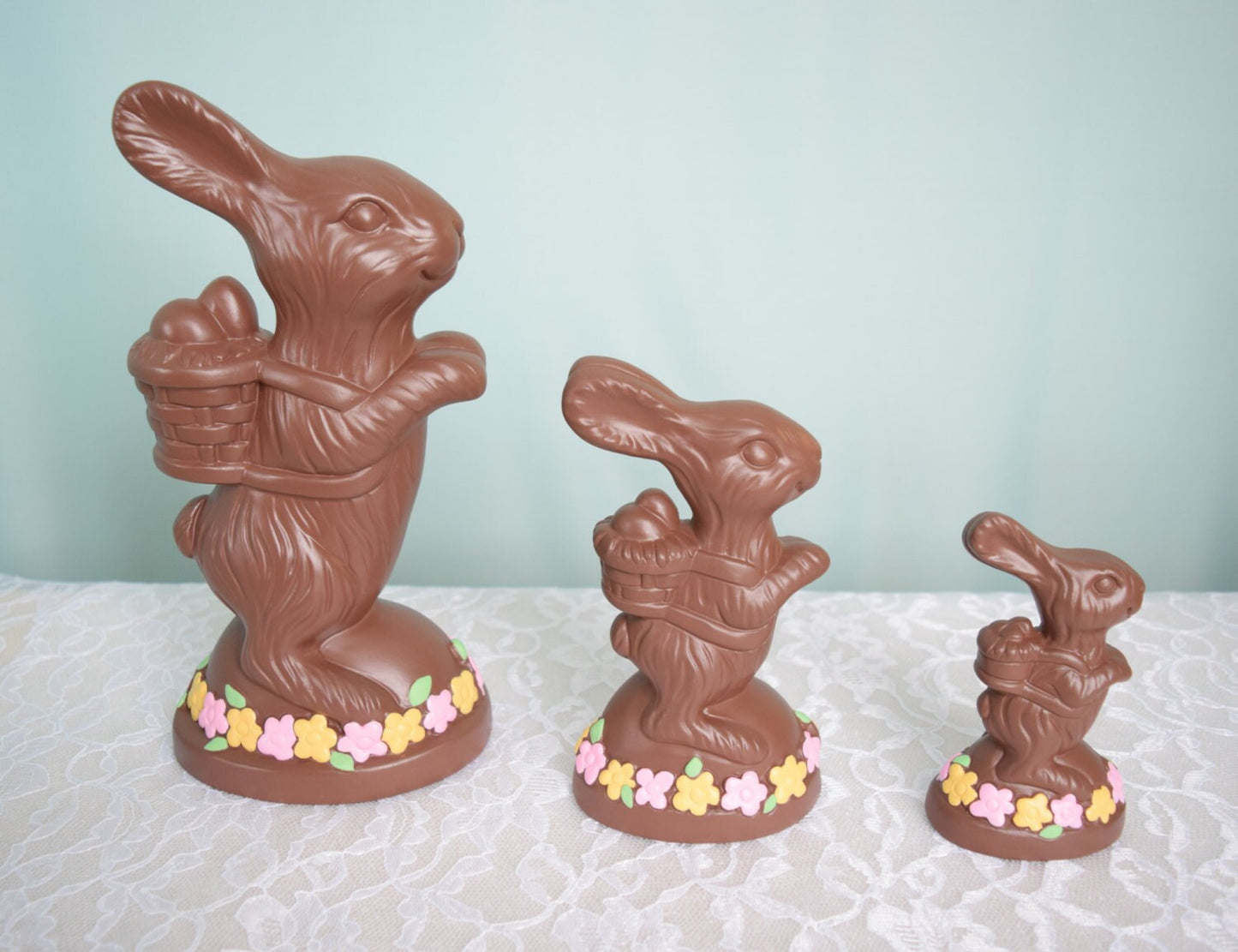 Ceramic Chocolate Bunny - Milk Chocolate or Dark Chocolate - 5 Inches Tall