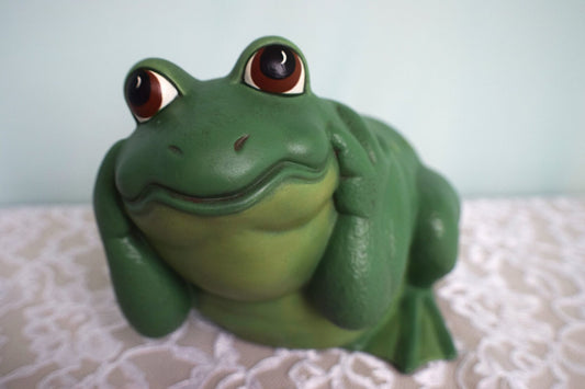 Hear No Evil Frog - Garden Frog - Ceramic Frog - Yard Art - Patio Decor - Garden Decor - Gardening Frog - Outdoor Frog - Cute Frog - Teresa's Ceramics