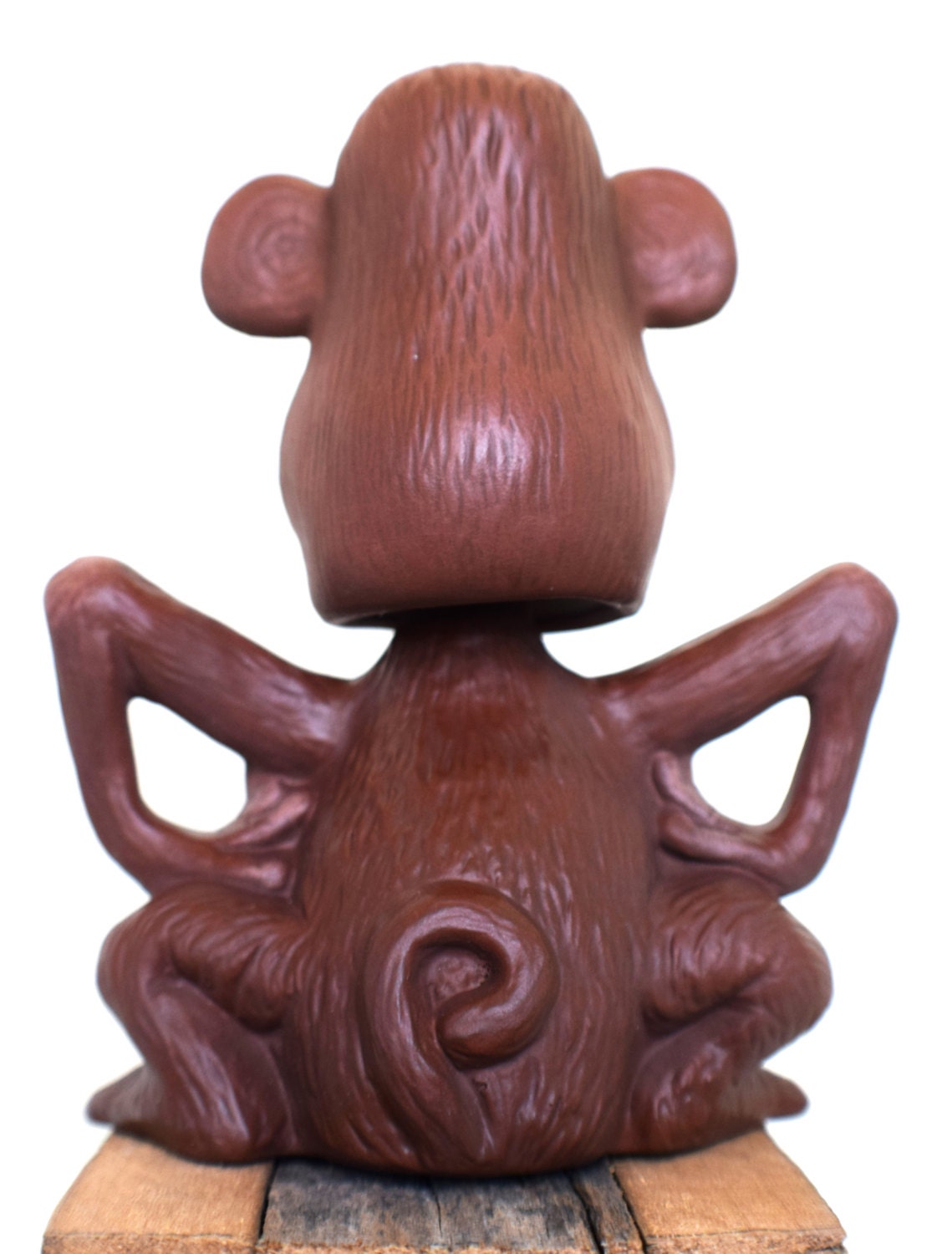 Monkey - Bobble Head - Ceramic - Hand Painted Art - Fine Art Ceramics - Outdoor Garden Art - Summer - Zen Garden - Zoo Animal - Ape