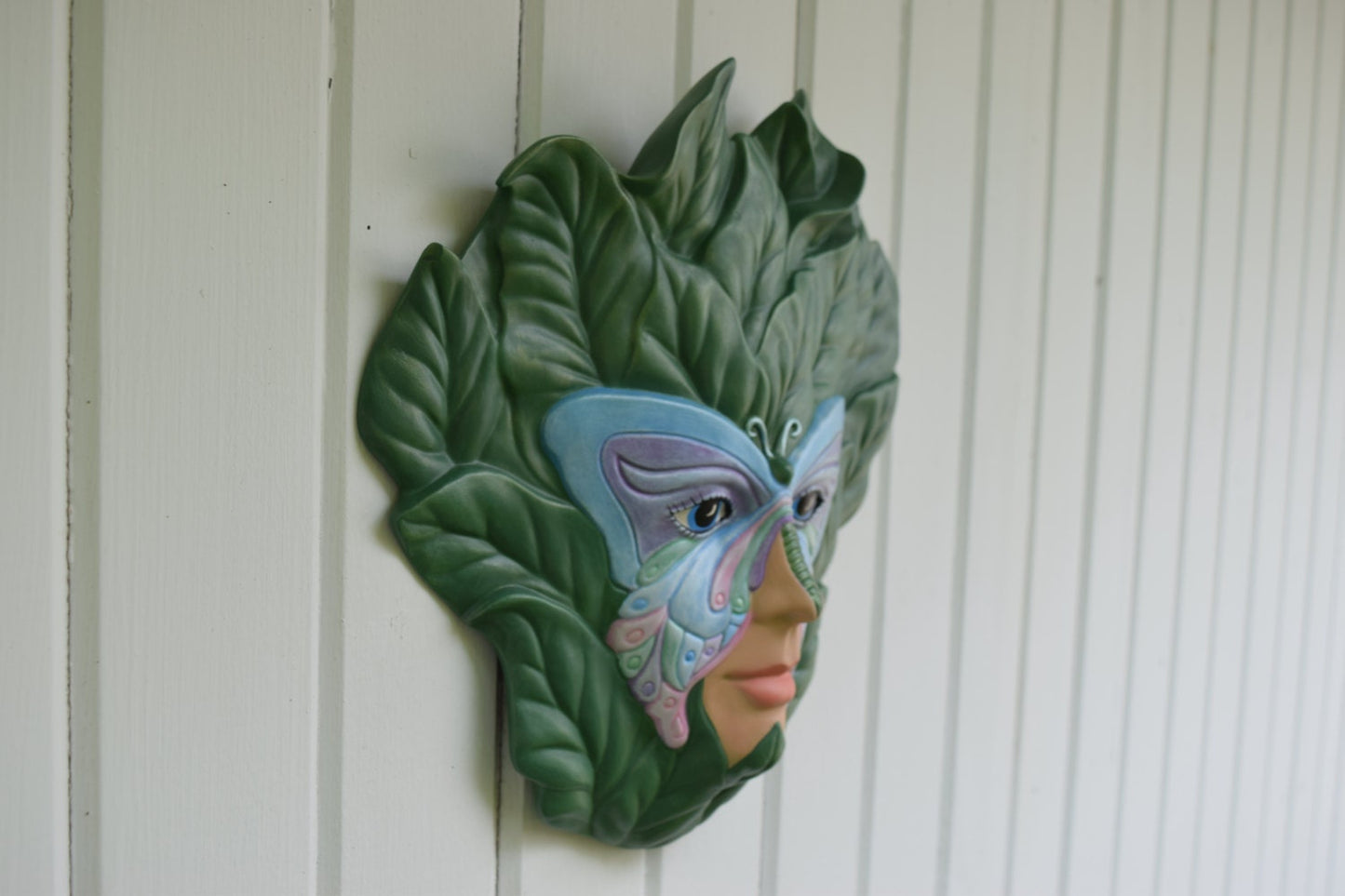 Elegant Butterfly Lady Mask Wall Art: Acrylic Plaque for Garden, Fence & Outdoor Decor - Unique Mom Gift