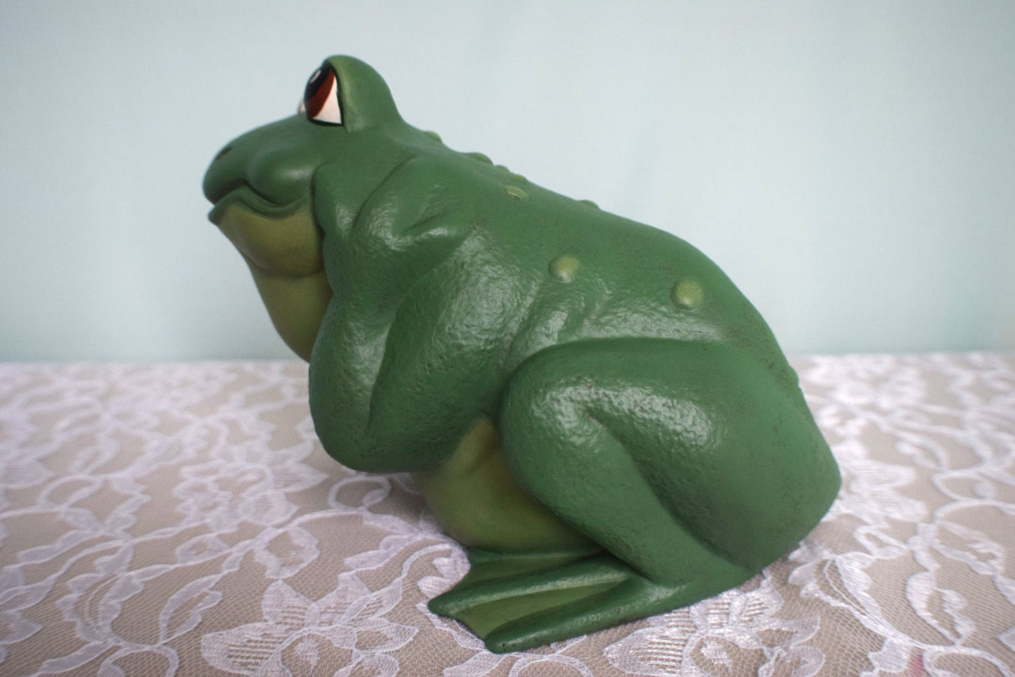 Whimsical Ceramic Hear No Evil Frog Statue: Garden, Patio & Outdoor Yard Art Decor