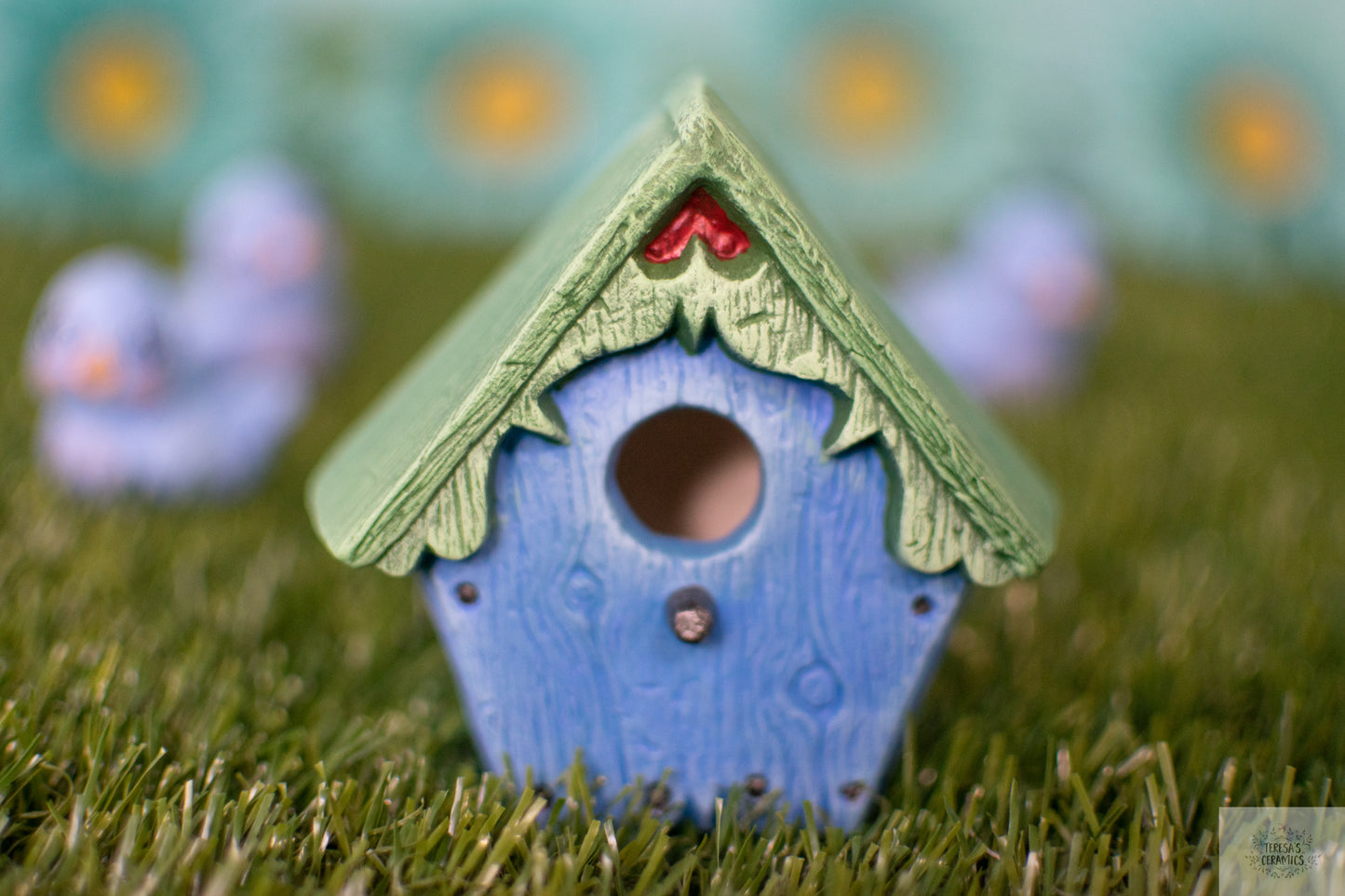 Ceramic Birdhouse | Birdhouse Garden Art | Yard Decor