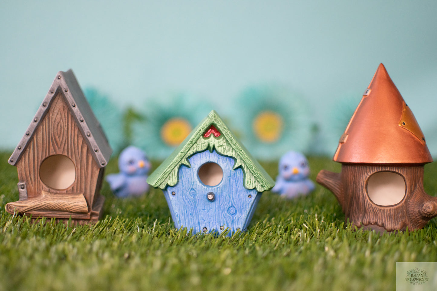 Ceramic Birdhouse | Birdhouse Garden Art | Yard Decor