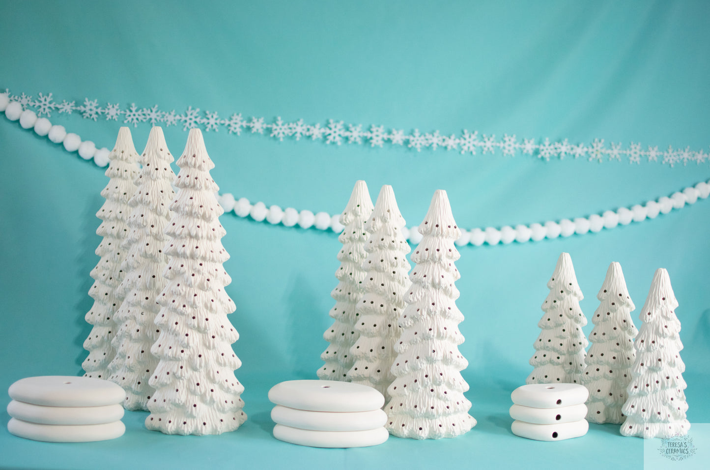  Ready to Paint DIY Ceramic Bisque Tree Shape Ornaments