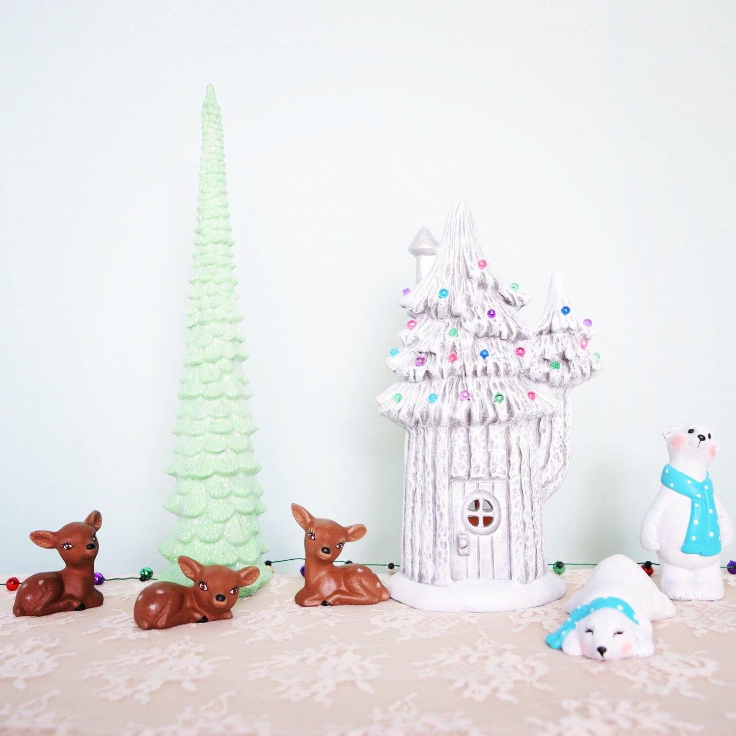 Ceramic Fairy House | Winter Pine