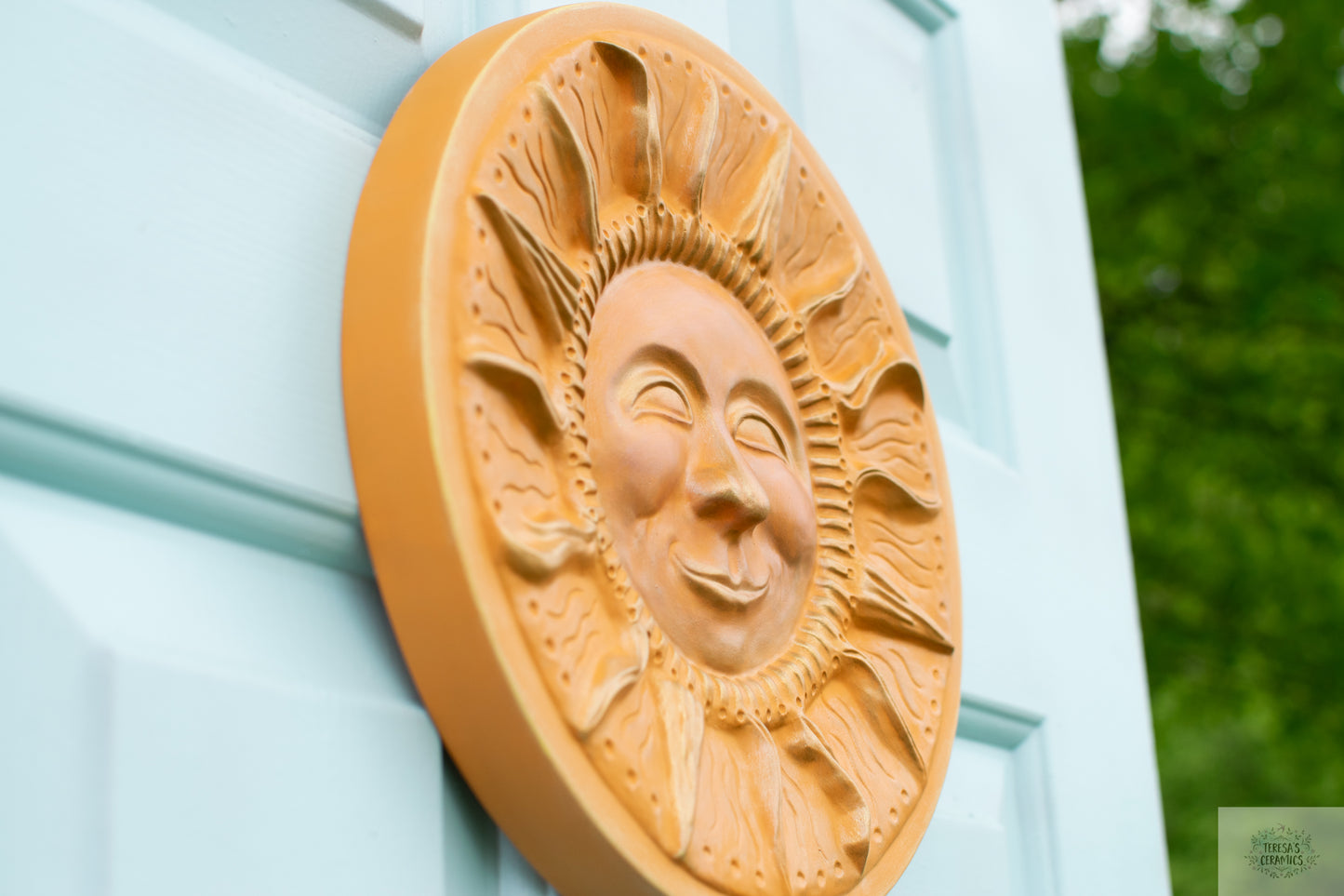 Vintage Boho Sun | Sunny Door Hanger | Sun Wall Art | Ceramic Garden Plaque