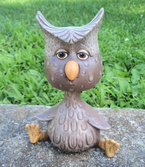 Owl Bobble Head - Wise Owl - Ceramic Owl - Hoot Owl - Teacher Gift - Gifts under 20 - Spotted Owl - Owl Decor - Owl Gift - Bird Decor