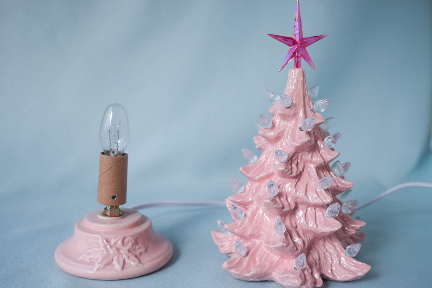 Pink Ceramic Christmas Tree - 8 Inches Tall