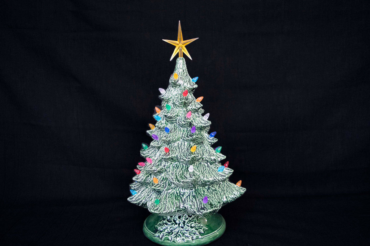 Vintage Style Ceramic Christmas Tree | Bisque | DIY 16"