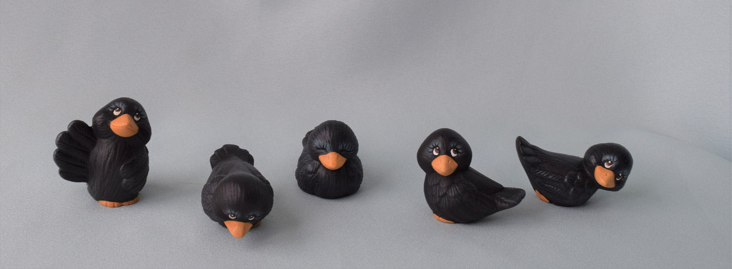 Ceramic Crows | Set of Five