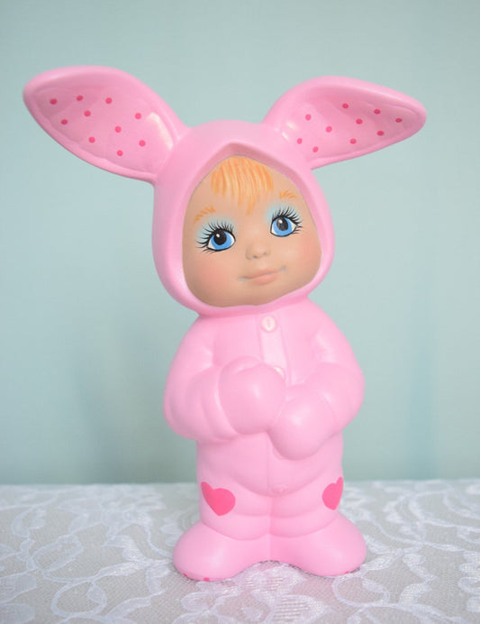 Pink Easter Bunny | Vintage Ceramic Style