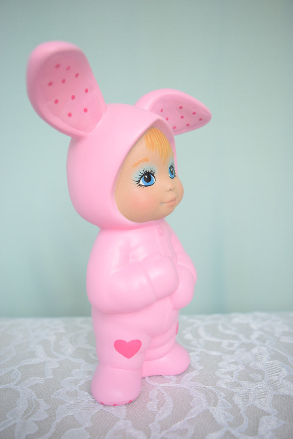 Pink Easter Bunny | Vintage Ceramic Style